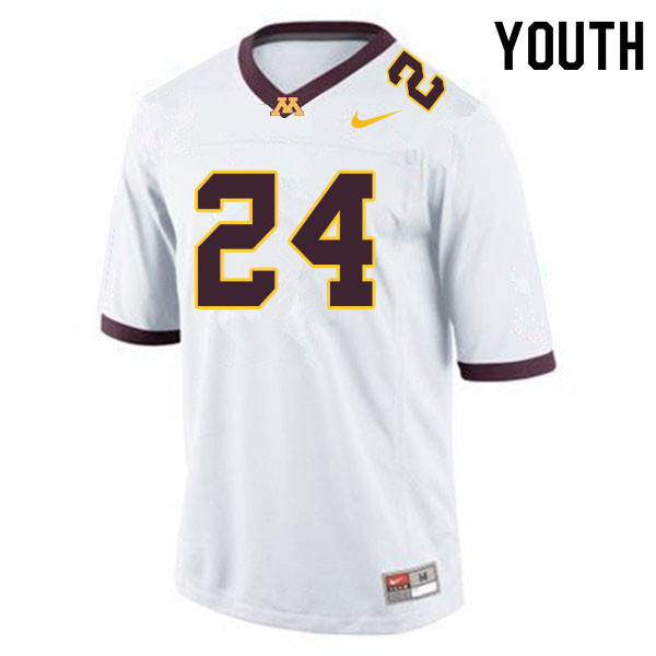 Youth #24 Abner Dubar Minnesota Golden Gophers College Football Jerseys Sale-White - Click Image to Close